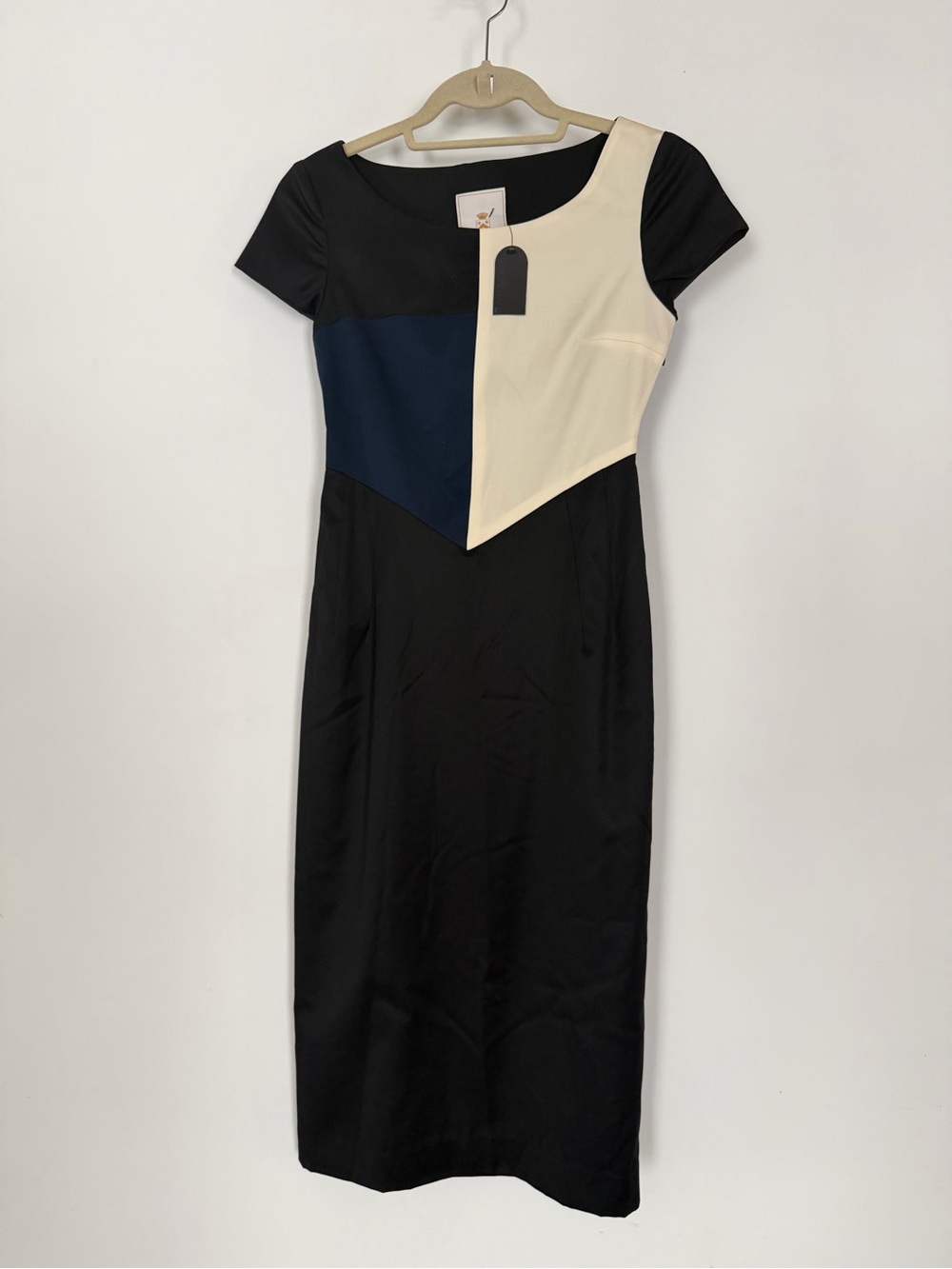 Abaete Colorblock Dress Size 0 with tags, Made in USA, 100% Wool